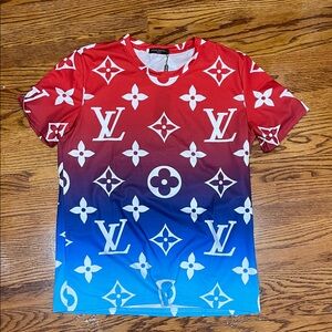 Red and Blue Monogram Tee shirt